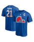 Фото #4 товара Men's Peter Forsberg Blue Quebec Nordiques Authentic Stack Retired Player Nickname and Number T-shirt