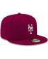 Фото #4 товара Men's Cardinal New York Mets Logo White 59FIFTY Fitted Hat
