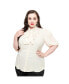 ფოტო #1 პროდუქტის Plus Size 3/4 Sleeve Tie Neck Gwen Blouse