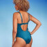 Фото #2 товара Women's Shirred Cup Underwire High Leg One Piece Swimsuit - Shade & Shore Blue