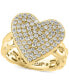 ფოტო #1 პროდუქტის EFFY® Diamond Pavé Heart Chain Link Ring (3/4 ct. t.w.) in 14k Gold