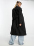 Фото #3 товара Forever New formal wrap coat with tie belt in black