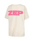 Women's White Led Zeppelin Block Letters Merch T-shirt