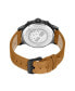 ფოტო #3 პროდუქტის Men's Quartz Pancher Wheat Genuine Leather Strap Watch, 46mm