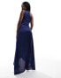 Фото #3 товара TFNC Bridesmaid one shoulder satin maxi dress in royal blue