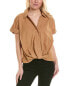 Stateside Poplin Front Twist Shirt Women's Brown S