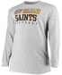 Фото #3 товара Men's Big and Tall Heathered Gray New Orleans Saints Practice Long Sleeve T-shirt