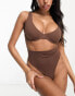 Фото #8 товара ASOS DESIGN Fuller Bust Marina nylon blend smoothing underwire bra in brown