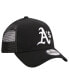 Фото #4 товара Men's Black Oakland Athletics A-Frame 9FORTY Trucker Adjustable Hat