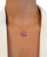 ფოტო #4 პროდუქტის Passion Ruby (1/10 ct. t.w.) & Bubble Gum Pink Sapphire (3/4 ct.t .w.) Flower Pendant Necklace in 14k Rose Gold, 18" + 2" extender