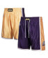 Фото #1 товара Men's Kobe Bryant Gold-Tone and Purple Los Angeles Lakers Authentic Reversible Shorts
