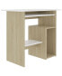 Desk White and Sonoma Oak 31.5"x17.7"x29.1" Engineered Wood