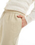 Another Influence linen mix tapered trousers in beige