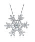Фото #1 товара Sterling Silver White Gold Plated Clear Cubic Zirconia Accent Snowflake Pendant Necklace