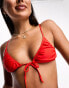 Фото #3 товара Miss Selfridge mix and match ruched triangle bikini top in red