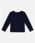 ფოტო #2 პროდუქტის Big Girls Organic Cotton T-Shirt With Print Navy