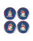 Фото #1 товара Holiday Magic Gnomes 4 Piece Dessert Plate Set