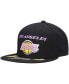 ფოტო #1 პროდუქტის Men's Black Los Angeles Lakers Hardwood Classics Front Loaded Snapback Hat