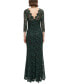 ფოტო #2 პროდუქტის Women's Lace 3/4-Sleeve Mermaid Gown