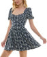 ფოტო #3 პროდუქტის Juniors' Embroidered Sweetheart-Neck Dress