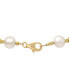 ფოტო #3 პროდუქტის Cultured Freshwater Pearl (8mm) & Bead 18" Collar Necklace in 14k Gold-Plated Sterling Silver