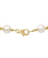 Фото #3 товара Macy's cultured Freshwater Pearl (8mm) & Bead 18" Collar Necklace in 14k Gold-Plated Sterling Silver