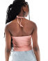 COLLUSION wash halter summer top in pink