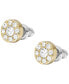 Фото #2 товара All Stacked Up Clear Glass Gold-Tone Stud Earrings