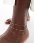 Фото #1 товара ASOS DESIGN Curve waterproof stainless steel anklet with multirow fine snake chain design in gold tone