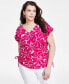 Фото #1 товара Plus Size Cotton Side-Tie Top, Created for Macy's