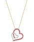 ფოტო #1 პროდუქტის Ruby (5/8 ct. tw.) & Diamond (1/10 ct.tw.) Double Heart 18" Pendant Necklace in 14k Gold