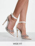 Be Mine Wide Fit Bridal Rasella heeled shoes with embellished front in ivory Прозрачный, US 8 - фото #1