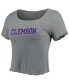 Фото #2 товара Women's Gray Clemson Tigers Baby Rib Lettuce-Edge Trim T-shirt