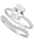 Cubic Zirconia Oval Bridal Set in Sterling Silver, Created for Macy's Серебристый, 9 - фото #3