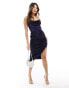 Lavish Alice satin corset mini dress in navy