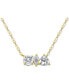 ფოტო #1 პროდუქტის Cubic Zirconia Multi-Cut Pendant Necklace in 18k Gold-Plated Sterling Silver, 16" + 2" extender, Created for Macy's