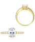 ფოტო #4 პროდუქტის Cubic Zirconia Oval Ring in 14k Gold-Plated Sterling Silver