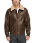 Men's Sherpa Collar Faux Leather Bomber Jacket