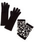 Фото #2 товара Hannah Rose Leopard Double-Faced Jacquard 3-In-1 Cashmere Tech Gloves Women's