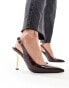 Фото #7 товара Public Desire Torrie sling back pointed heeled shoes in chocolate brown with gold heel