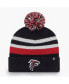 ფოტო #1 პროდუქტის Men's Black Atlanta Falcons State Line Cuffed Knit Hat with Pom