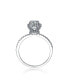 ფოტო #4 პროდუქტის Sterling Silver White Gold Plated Round Clear Cubic Zirconia Solitaire Ring