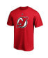 Фото #2 товара Men's Jack Hughes Red New Jersey Devils Big and Tall Name and Number T-shirt