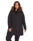 Фото #1 товара Plus Size Laurentian Long Parka Winter With Faux Fur Hood