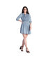 Фото #1 товара Women's Tencel Smocked Waist Midi Shirt Dress