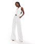 Kaiia sleeveless wide leg waistcoat jumpsuit in white