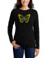 ფოტო #1 პროდუქტის Women's Butterfly Word Art Long Sleeve T-shirt