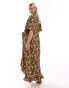 Vero Moda Maternity wrap front maxi dress in dark floral print