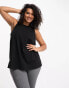 ASOS 4505 Curve Icon vest with drop arm hole in cotton with quick dry - BLACK