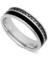 Men's Lab-Created White Sapphire (3/4 ct. t.w.) & Ceramic Stripe Band in 18k Gold-Plated Sterling Silver (Also in Black Sapphire)